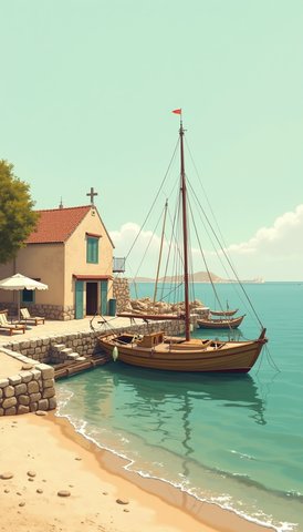 Hafen von Menorca bei Morgenlicht